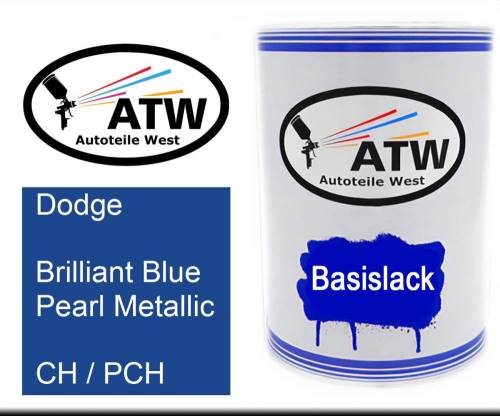 Dodge, Brilliant Blue Pearl Metallic, CH / PCH: 500ml Lackdose, von ATW Autoteile West.